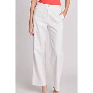NEW ENGLISH FACTORY linen trousers in white